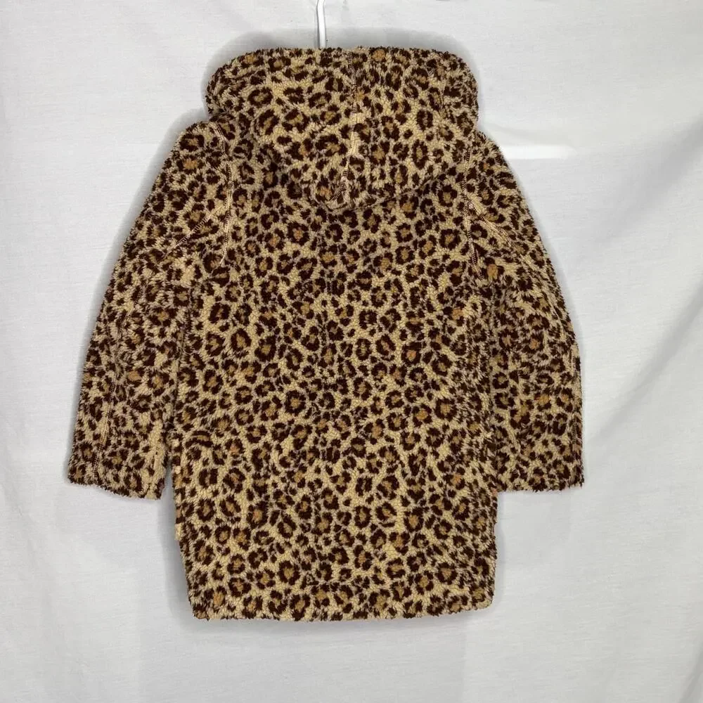 Boden Cheetah Print Hooded Duffle Coat Girls 9-10Y